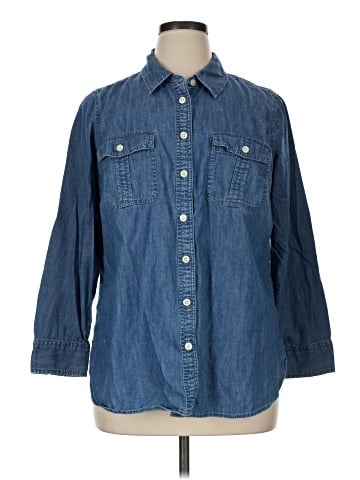Talbots 3/4 Sleeve Button-Down Shirt (view 1)