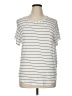Halogen Stripes White Ivory Short Sleeve T-Shirt Size XL - photo 1