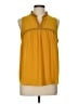 Ann Taylor LOFT 100% Polyester Yellow Sleeveless Blouse Size L - photo 1