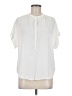 Point Sur 100% Viscose Ivory Short Sleeve Blouse Size M - photo 1