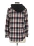 Eden & Olivia 100% Polyester Plaid Burgundy Brown Long Sleeve Blouse Size M - photo 2