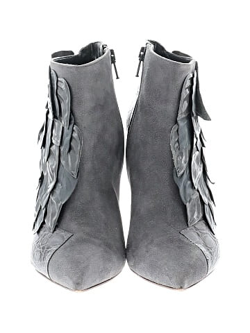 Chloé Leather Embossed and Suede Ankle Boots (view 2)