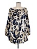 St. John Animal Print Ivory 3/4 Sleeve Silk Top Size M - photo 1