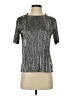 Silence and Noise Metallic Silver Short Sleeve Top Size XS - photo 1