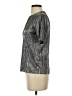 Silence and Noise Metallic Silver Short Sleeve Top Size XS - photo 5