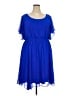Torrid 100% Polyester Solid Blue Casual Dress Size 3X Plus (3) - photo 1