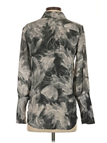 Theory Long Sleeve Silk Top (view 2)