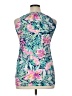 Lilly Pulitzer 100% Cotton Floral Teal Sleeveless Blouse Size XL - photo 2