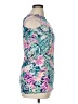 Lilly Pulitzer 100% Cotton Floral Teal Sleeveless Blouse Size XL - photo 4