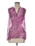 L'Agence 100% Silk Animal Print Purple Pink Sleeveless Silk Top Size 6 - photo 1
