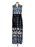 Chico's 100% Polyester Aztec Or Tribal Print Blue Casual Dress Size Lg (2) - photo 1