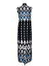 Chico's 100% Polyester Aztec Or Tribal Print Blue Casual Dress Size Lg (2) - photo 2