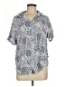 Japna 100% Rayon Print Blue Short Sleeve Blouse Size L - photo 1