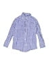 Crewcuts 100% Cotton Checkered-gingham Blue Long Sleeve Button-Down Shirt Size 6 - 7 - photo 1