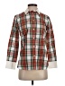 Classic 100% Cotton Plaid Red Long Sleeve Button-Down Shirt Size 2 - photo 1