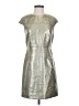 Diane von Furstenberg Metallic Silver Cocktail Dress Size 4 - photo 1