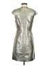 Diane von Furstenberg Metallic Silver Cocktail Dress Size 4 - photo 2