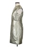 Diane von Furstenberg Metallic Silver Cocktail Dress Size 4 - photo 5