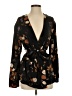 Free People 100% Rayon Black Long Sleeve Blouse Size XS - photo 1
