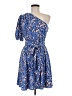 Nine West 100% Polyester Print Blue Cocktail Dress Size M - photo 1