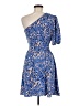 Nine West 100% Polyester Print Blue Cocktail Dress Size M - photo 2