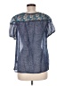 Ecote 100% Silk Blue Short Sleeve Silk Top Size M - photo 2