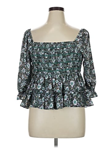 American Eagle Outfitters 3/4 Sleeve Blouse (view 1)