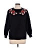 Pull&Bear Floral Black Sweatshirt Size S - photo 1
