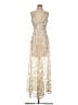 Xscape 100% Polyester Print Gold Cocktail Dress Size 4 - photo 1