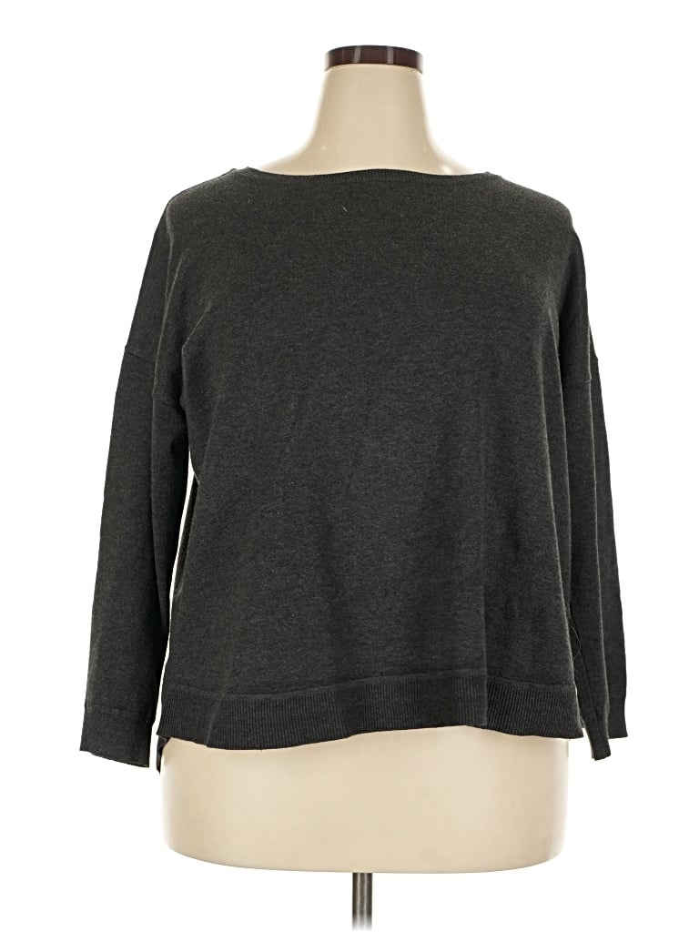 Pre-owned Cable & Gauge Pullover Sweater In Gray