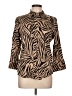 Chaps 100% Cotton Animal Print Brown Long Sleeve Blouse Size L - photo 1