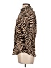Chaps 100% Cotton Animal Print Brown Long Sleeve Blouse Size L - photo 5