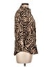 Chaps 100% Cotton Animal Print Brown Long Sleeve Blouse Size L - photo 4