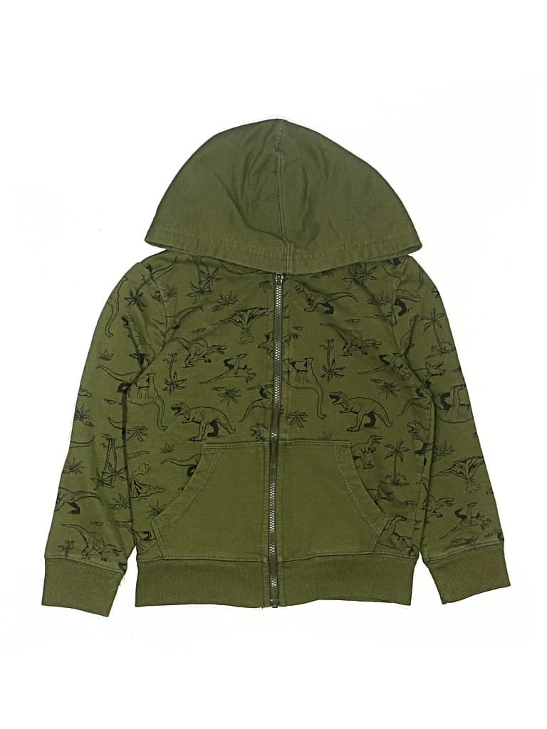 Pre-owned Jumping Beans Kids' Zip Up Hoodie In Green