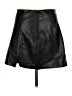 Pull&Bear Solid Black Faux Leather Skirt Size L - photo 2