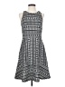 Ann Taylor LOFT Graphic Gray Casual Dress Size 4 - photo 1