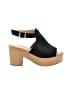 Musse & Cloud 100% Leather Solid Black Sandals Size EU 38 - photo 1