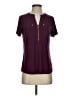 Anne Klein Burgundy Short Sleeve Blouse Size S - photo 1