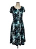 Notations Print Teal Casual Dress Size L (petite) - photo 1
