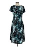 Notations Print Teal Casual Dress Size L (petite) - photo 2