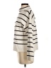 MNG Stripes Ivory Turtleneck Sweater Size XS - photo 5