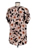 CAbi 100% Polyester Floral Brown Short Sleeve Blouse Size M - photo 2