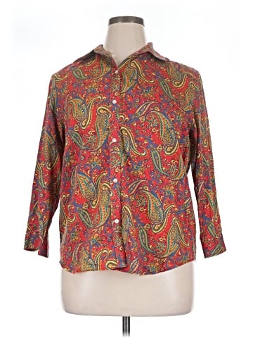Lauren by Ralph Lauren 3/4 Sleeve Button-Down Shirt (view 1)