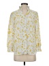 Ann Taylor 100% Polyester Floral Yellow 3/4 Sleeve Blouse Size S - photo 1