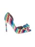 Betsey Johnson Stripes Multi Color White Heels Size 7 - photo 1