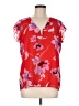 Calvin Klein 100% Polyester Red Short Sleeve Blouse Size M - photo 1