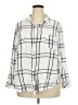 Sanctuary Plaid Ivory Long Sleeve Button-Down Shirt Size 3X - photo 1
