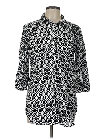 New York & Company 3/4 Sleeve Button-Down Shirt (view 1)