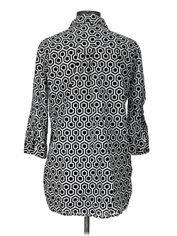 New York & Company 3/4 Sleeve Button-Down Shirt (view 2)