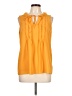 Rose + Olive 100% Polyester Yellow Sleeveless Blouse Size L - photo 1